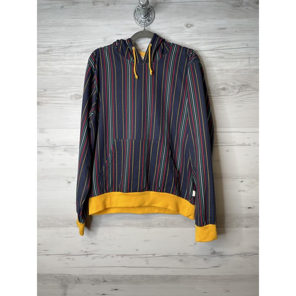 VSTR Hoodie Mens Large Striped‎ Pullover Kangaroo Pocket Premium Multicolor